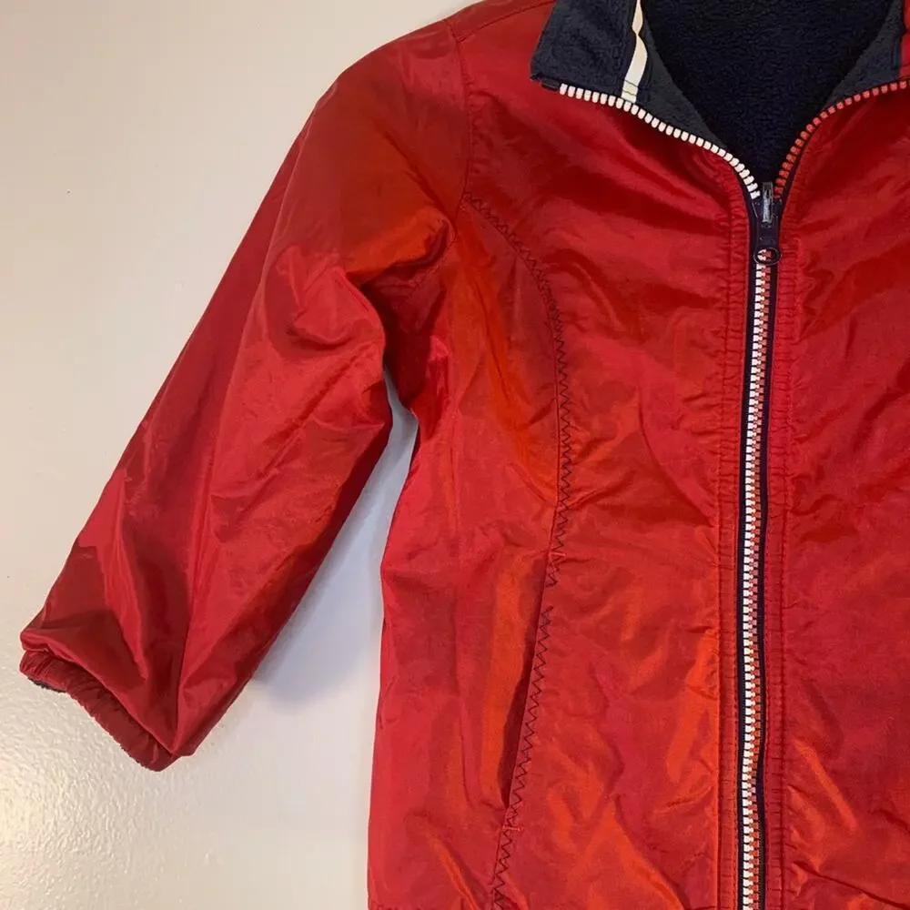 TOMMY HILFIGER Boy’s Red/White/Blue Reversible Zip Up Jacket / Size: Small 5-6